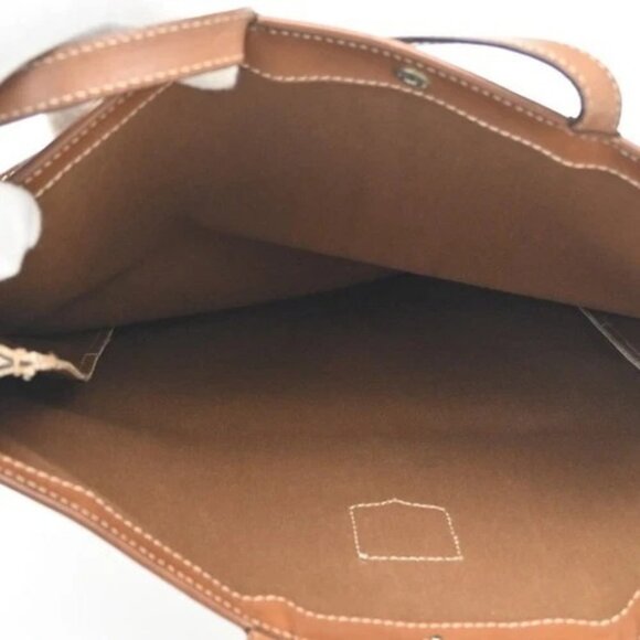 CELINE Logo Macadam Shoulder Tote Bag PVC Canvas Leather Begie Italy 66CA530 - Picture 11 of 15